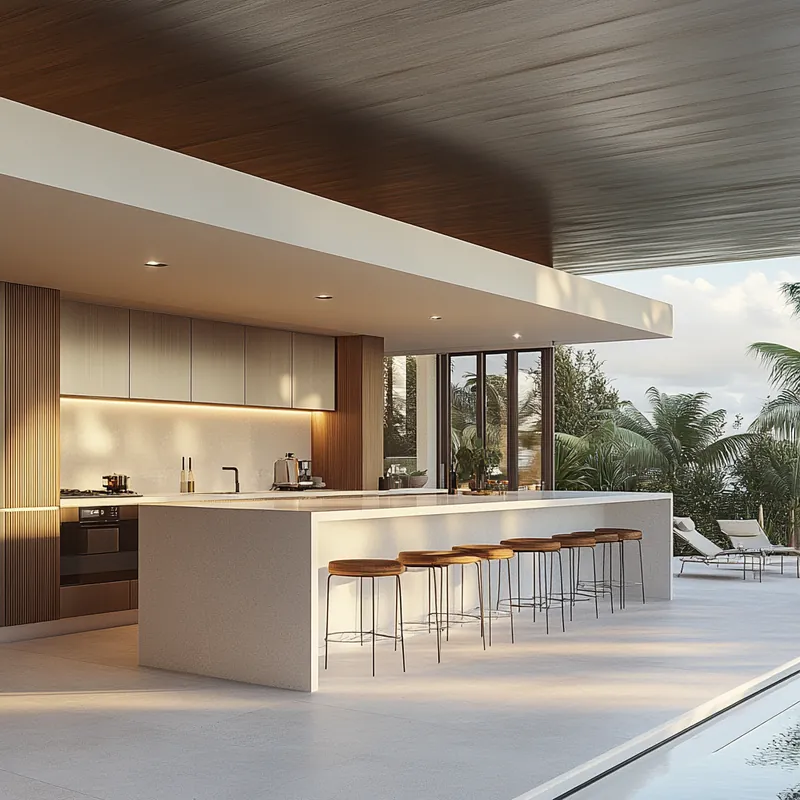 Remodelaciones Propuesta de diseño: Cocina blanca con barra