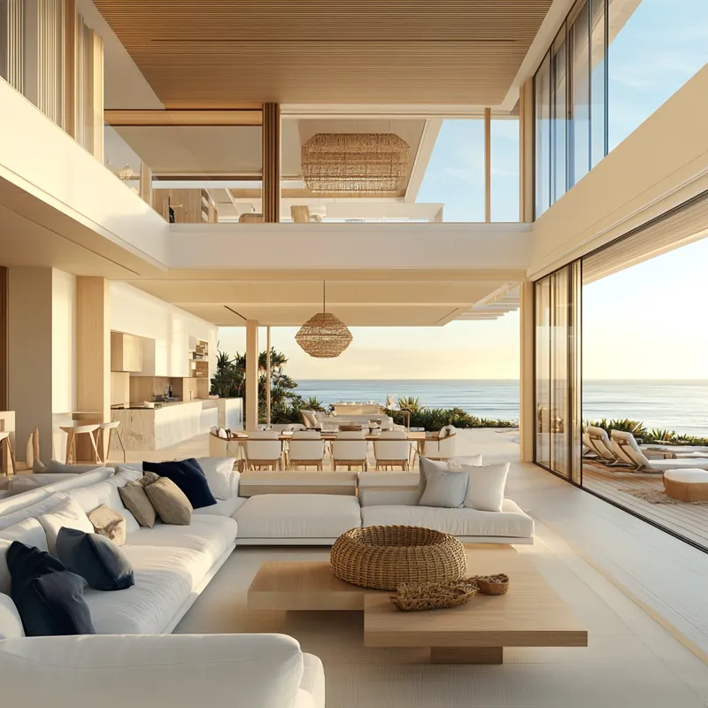 Remodelaciones Propuesta de sala abierta con vista al mar